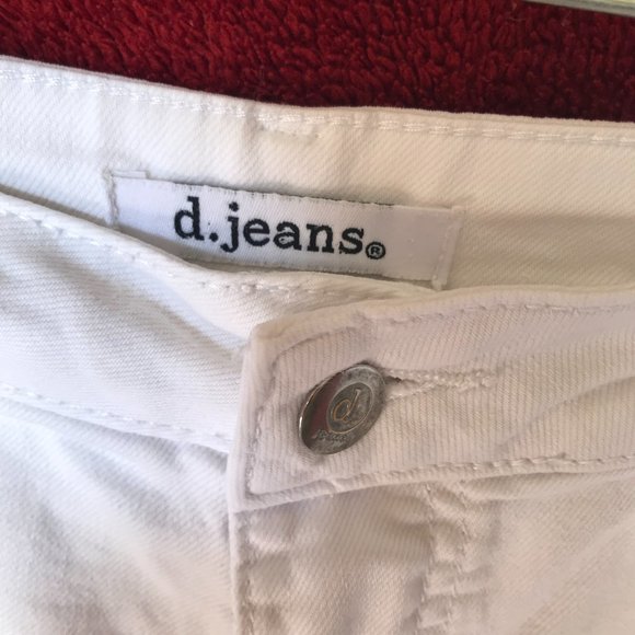 DJ WOMEN CAPRI JEANS WHITE SZ 12 STRETCH GUC - Picture 3 of 8